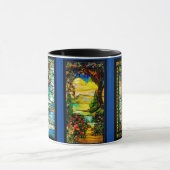 Vier verschiedene Kunstwerke aus verkettetem Glas Tasse (Zentrum)