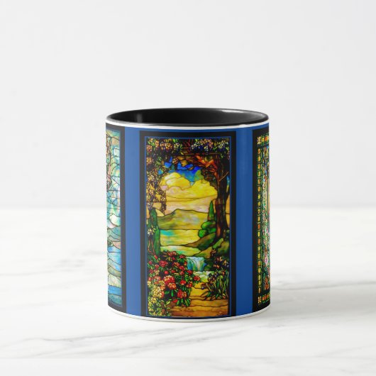 Vier verschiedene Kunstwerke aus verkettetem Glas Tasse (Zentrum)