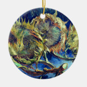 Vier verwitterte Sonnenblumen Keramik Ornament (Vorne)