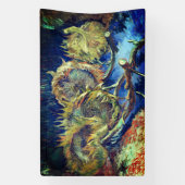Vier verwitterte Sonnenblumen - Van Gogh Banner (Vertikal)