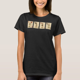 Vier Vierer Vintage Spielkarten T-Shirt