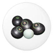 Vier Vintage Rasenschüsseln, Keramikknauf (Vorderseite)