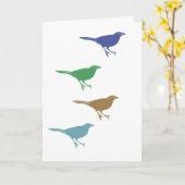 Vier Vögel Karte (Gelbe Blume)