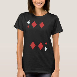 Vier von Diamanten Kartenspiel Halloween Gruppen K T-Shirt