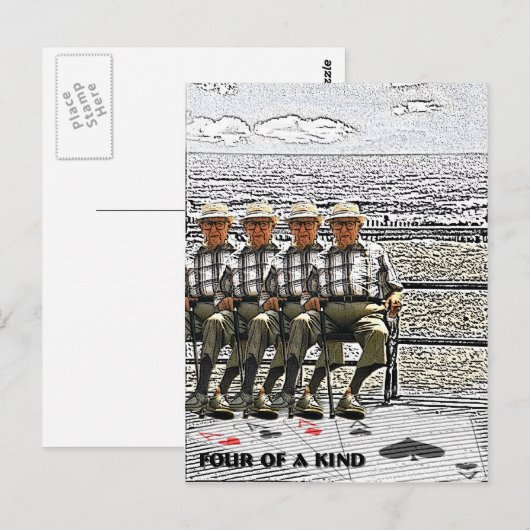 Vier von einer Art Postkarte (Vorne/Hinten)