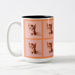 Vier von einer Kind-Kitten-Kutte Zweifarbige Tasse