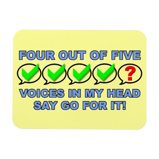 Vier von fünf Stimmen Funny Premium Magnet (Horizontal)