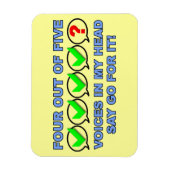 Vier von fünf Stimmen Funny Premium Magnet (Vertikal)