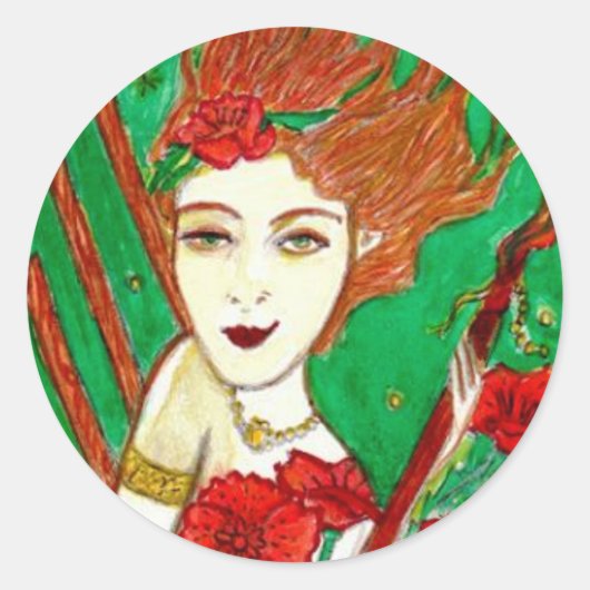 Vier von Wands Runder Aufkleber (Vorderseite)