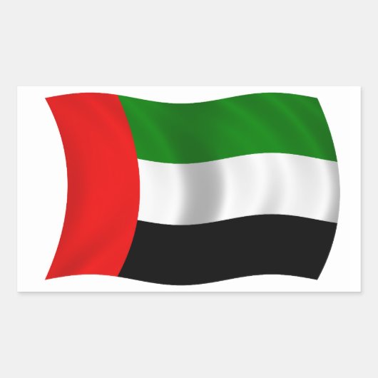 VIER Wave UAE Flag Rechteckiger Aufkleber (Vorderseite)