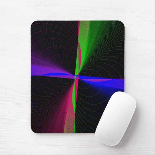 Vier-Wege-Geometrisches-Wellen-Mauspad Mousepad (Mit Mouse)