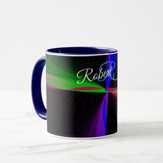 Vier-Wege-Welle Geometrische Kaffeetasse (Vorderseite Links)