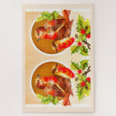 Vier Weihnachtsrobinen Puzzle (Vertikal)