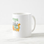 VIER Wild Giraffe Monkey Lion Jungle 4. Birt Kaffeetasse (VorderseiteRechts)