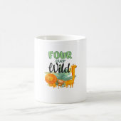 VIER Wild Giraffe Monkey Lion Jungle 4. Birt Kaffeetasse (Mittel)