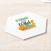 VIER Wild Giraffe Monkey Lion Jungle 4. Birt Untersetzer (angewinkelt)