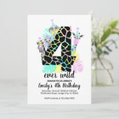 Vier wilde 4. Wilde Geburtstagsfeier Einladung (Stehend Vorderseite)