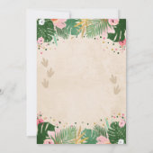 Vier Wilde Dino Girl Pink Dinosaur Geburtstag Einladung (Rückseite)