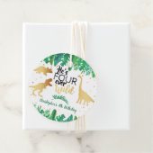 Vier Wilde Dinosaurier Jungen 4. Geburtstag Geschenkanhänger (Beispiel)