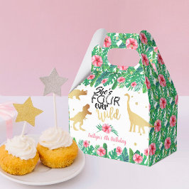 Vier Wilde Dinosaurier Mädchen 4. Geburtstag Geschenkschachtel