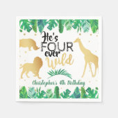 Vier Wilde Jungs 4. Geburtstag Serviette (Vorderseite)