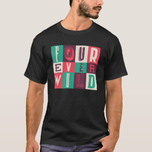 Vier wilde Kinder 4. Geburtstag 4 Jahre alter Jung T-Shirt