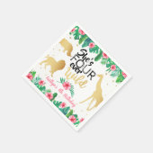 Vier Wilde Mädchen 4. Geburtstag Serviette (Ecke)