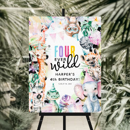 VIER Wilde Safari Animals Cool 4. Geburtstag