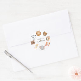 Vier wilde Safari zum 4. Geburtstag Runder Aufkleber