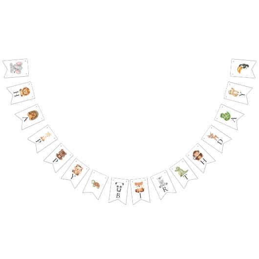 Vier wilde Safari zum 4. Geburtstag Wimpelkette (Alle)