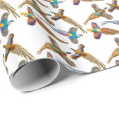 Vier wildes Fasan-Packpapier Geschenkpapier (Rolleneckpunkt)