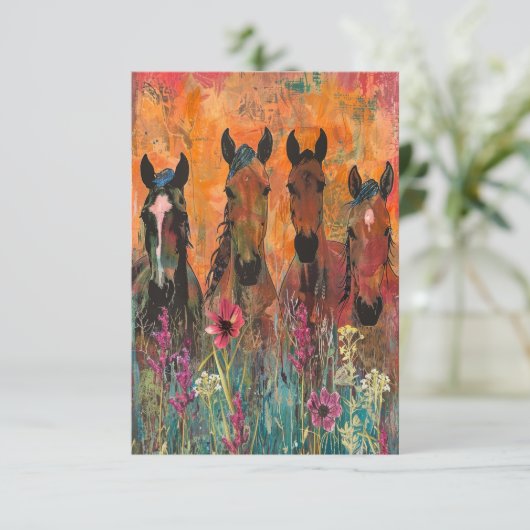 Vier Wildpferde (Stehend Vorderseite)