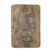 Vier Wildschweine auf Gras (von Rosa Bonheur) Badematte (Vorderseite Vertikal)