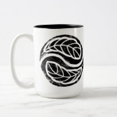 Vier Winde Ein Atemzug "Yin Yang Feathers" Zweifarbige Tasse (Links)