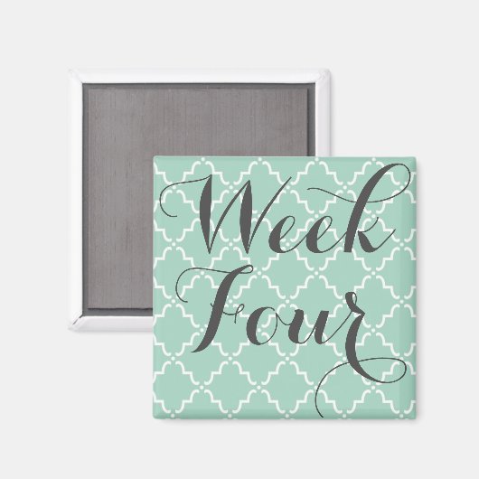 Vier Wochen Magnet (Vorderseite/Rückseite)