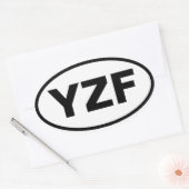 VIER Yellowmesser "YZF" Ovaler Aufkleber (Umschlag)