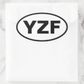 VIER Yellowmesser "YZF" Ovaler Aufkleber (Tasche)