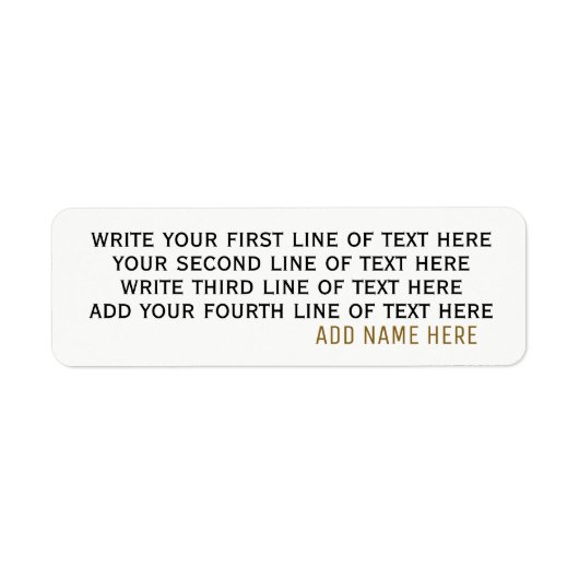 vier Zeilen bearbeitbarem Text auf einfachem weiße (Vorne)