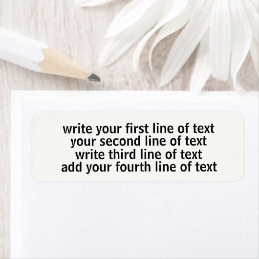 vier Zeilen bearbeitbaren Textes auf schlichtem We (Insitu)