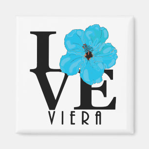 Viera LIEBE Blue Hibiskus Magnet