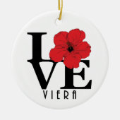 Viera LIEBE Red Hibisken Keramik Ornament (Vorne)