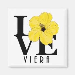 Viera LIEBE Yellow Hibiskus Magnet