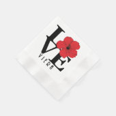 Viera LOVE Rote Hibiskus Serviette (Ecke)