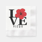 Viera LOVE Rote Hibiskus Serviette (Vorderseite)