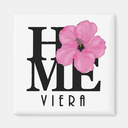 Viera ZUHAUSE Pink Hibisken Magnet (Vorne)