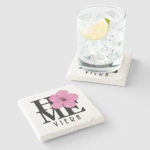 Viera ZUHAUSE Pink Hibiskus Steinuntersetzer