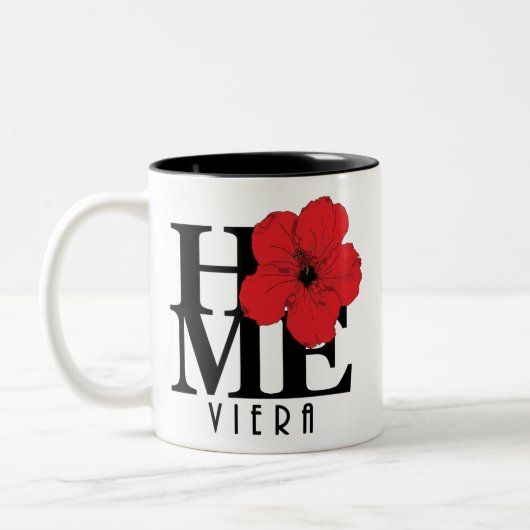 Viera ZUHAUSE Red Hibiskus 11oz Zweifarbige Tasse (Links)