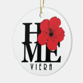 Viera ZUHAUSE Red Hibiskus Keramik Ornament (Links)