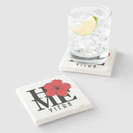 Viera ZUHAUSE Red Hibiskus Steinuntersetzer