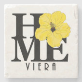 Viera ZUHAUSE Yellow Hibiskus Steinuntersetzer (Vorderseite)